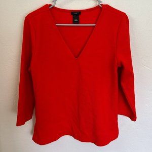 Red Sweater - 3/4 Sleeve Length